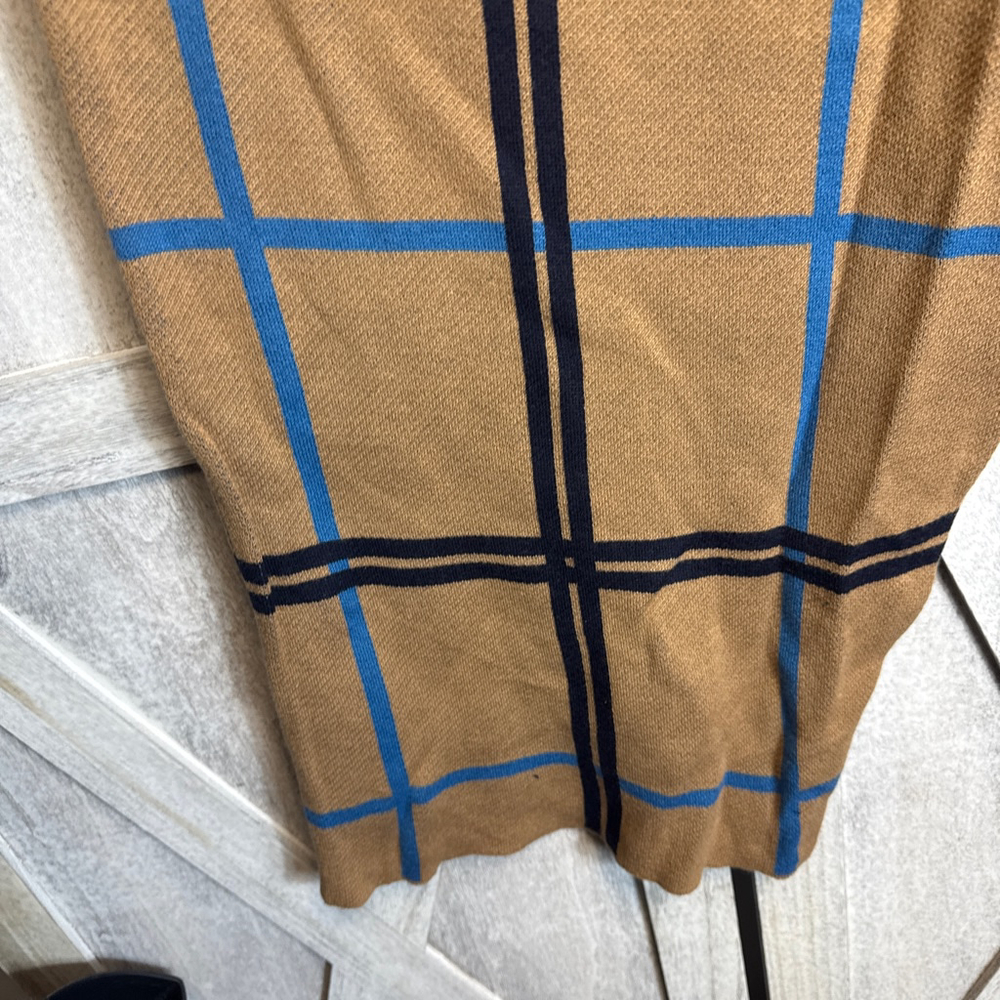 Women's ELOQUII Plus Tan Blue Plaid Knit Pants 26/28 - Picture 4 of 6